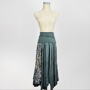 The People Of The Labyrinths Hand Dyed Sanskrit Art Skirt Gray G…